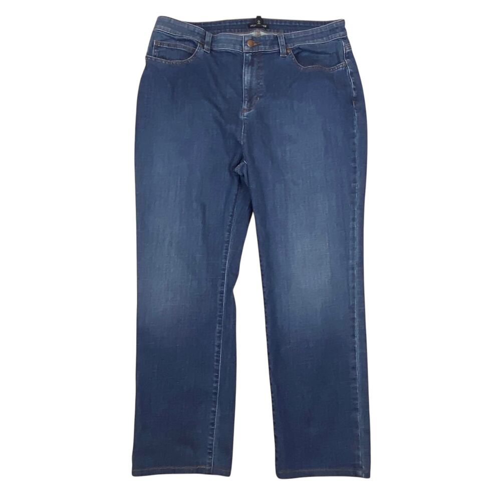 Eileen Fisher Organic Cotton Jeans Size 16 Straight Leg Simple Classic